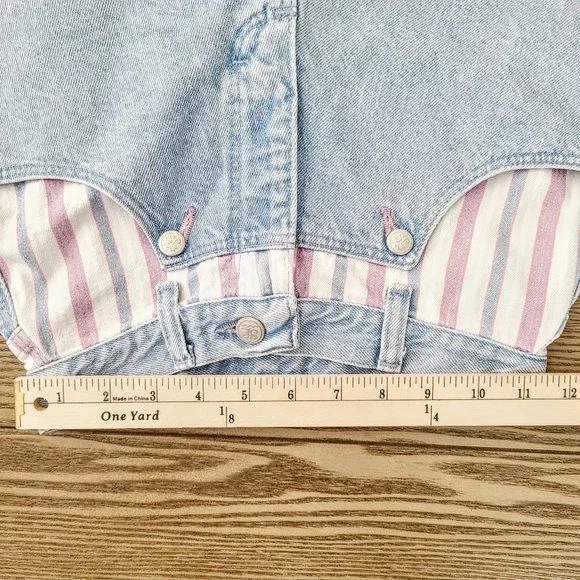 Vintage Wrangler Silver Lake Shorts Womens 23 Lightwash Pink Stripe High-Rise - Picture 6 of 9